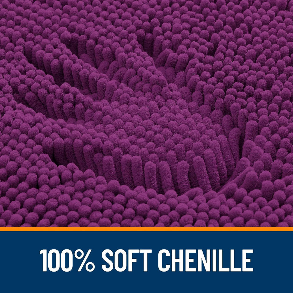 OLANLY Bathroom Runner Rugs - Extra Soft Chenille Bath Mats | 44x24, Quick Dry & Machine Washable, Purple