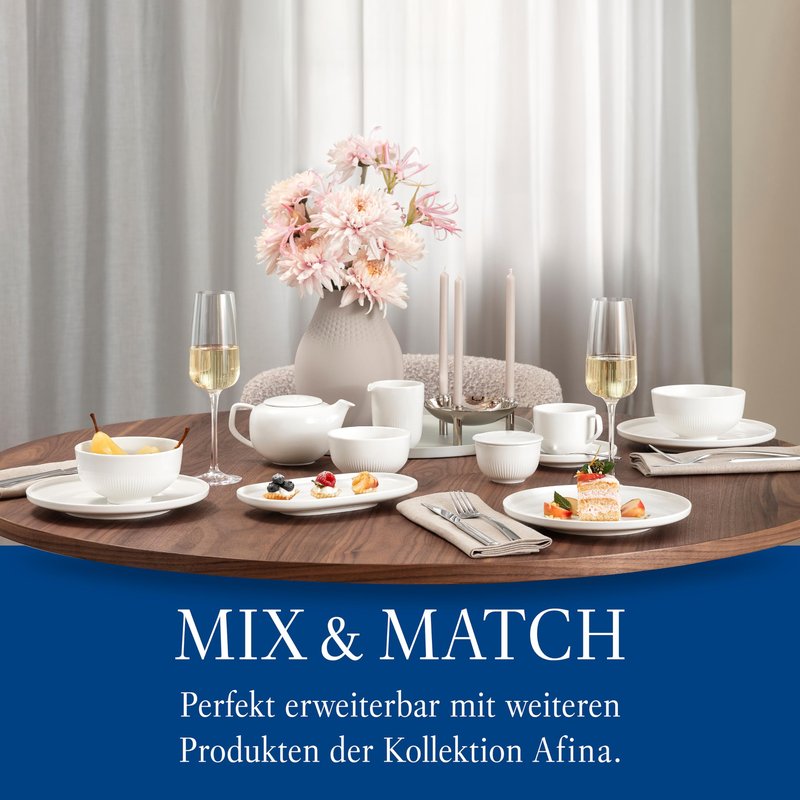 Villeroy & Boch Afina Milk Pitcher, for Milk, Cream and Sauces, Premium Porcelain, Made in Germany, Dishwasher and Microwave Safe, White, 7.5 oz Capacity