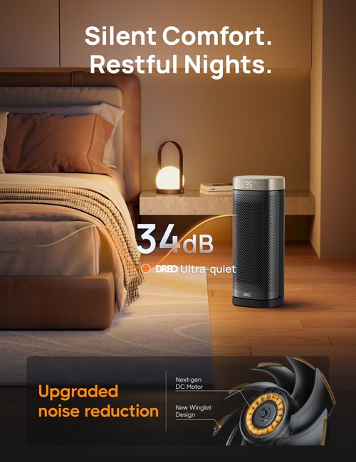 DREO Space Heaters for Indoor Use Large Room, 70 ° Oscillation, Fast Heating Ceramic Electric with Digital Thermostat, Remote Control, 1-12H Timer, Overheat Protection, Safety Heater for Bedroom