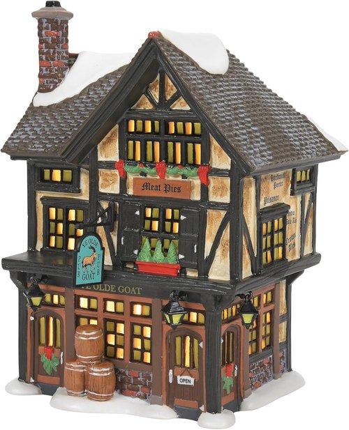 Department 56 Ye Olde Goat Pub Lit Building - 6.63 Inch Multicolor Dickens Village Decor