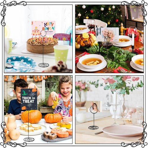 36pcs Table Number Holders,3 Size Place Card Holders Black Wire Photo Holder, Menu Memo Note Card Small Table Number Stands Picture Holder for Center Decoration Wedding Reception Party Birthday