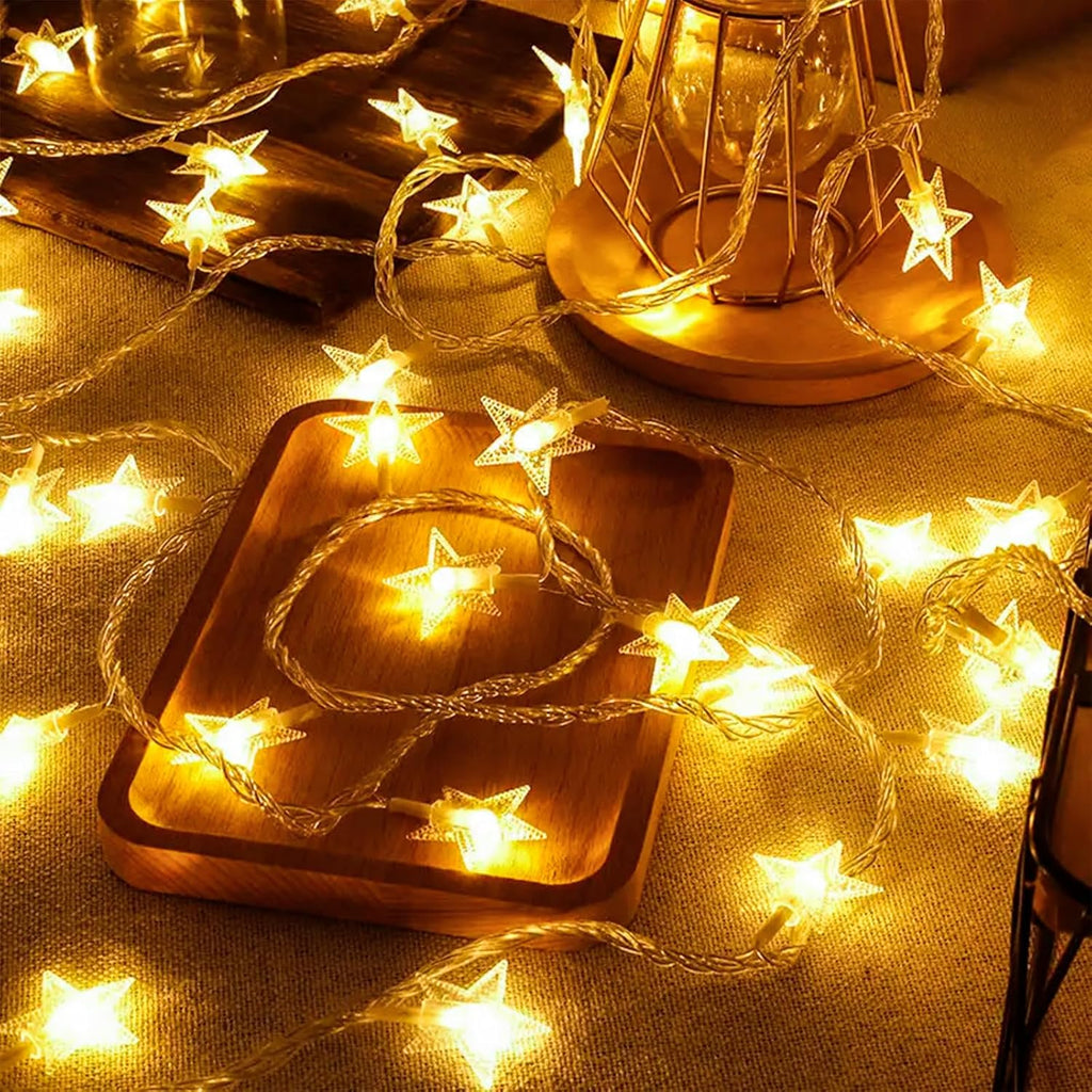 Plun Fairy Star String Lights - 100 LED Waterproof Twinkle Lights with 8 Modes | Warm White for Indoor Decor