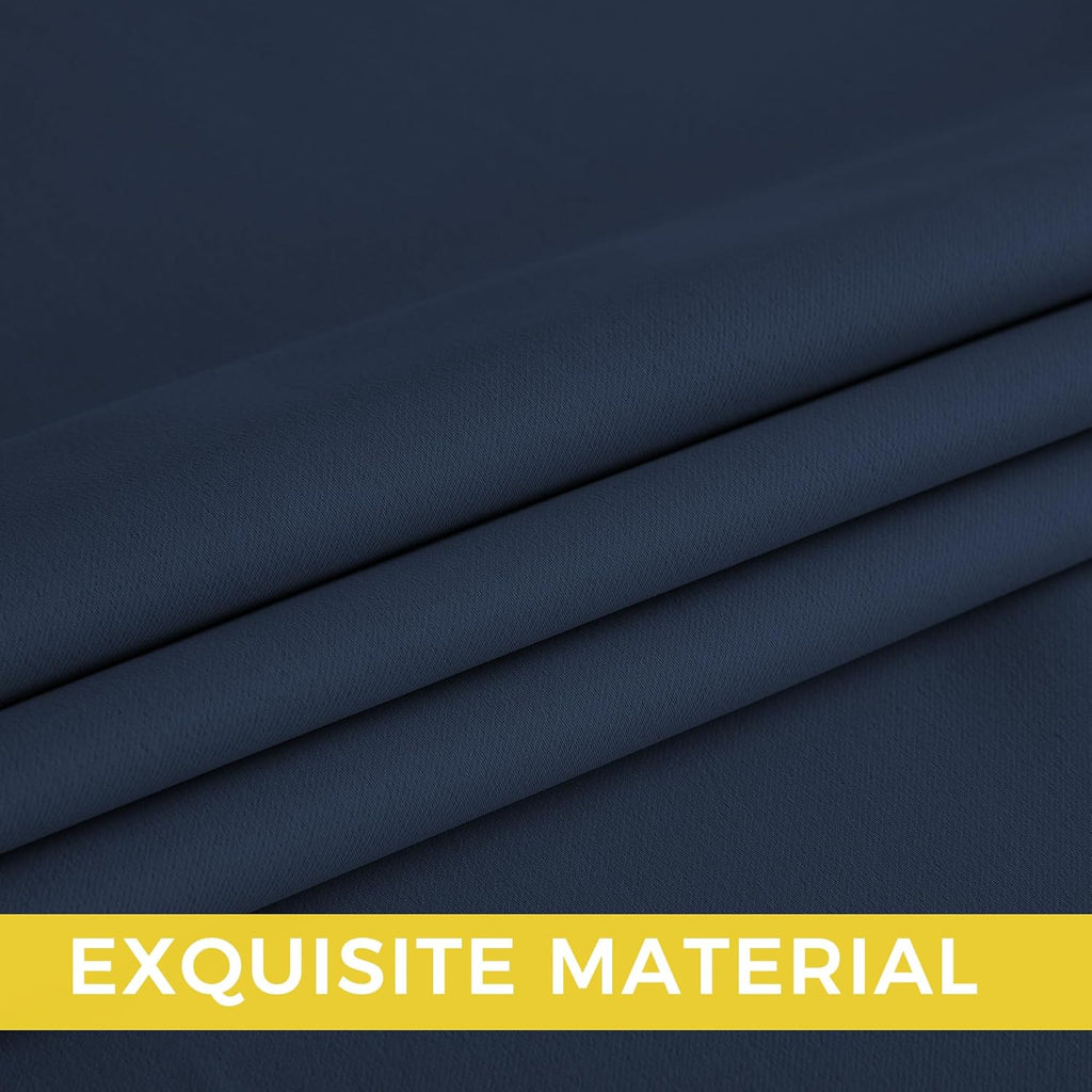 NICETOWN Room Darkening Curtains - Navy Blue Drapery Panels, 2 Pack, W52 x L108