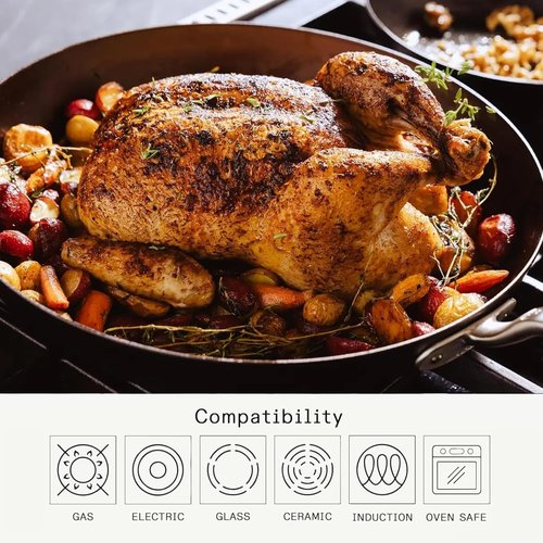 Made In Cookware | 3-Piece Seasoned Blue Carbon Steel Frying Pan Set (8", 10", 12") - Induction Compatible, Professional Quality