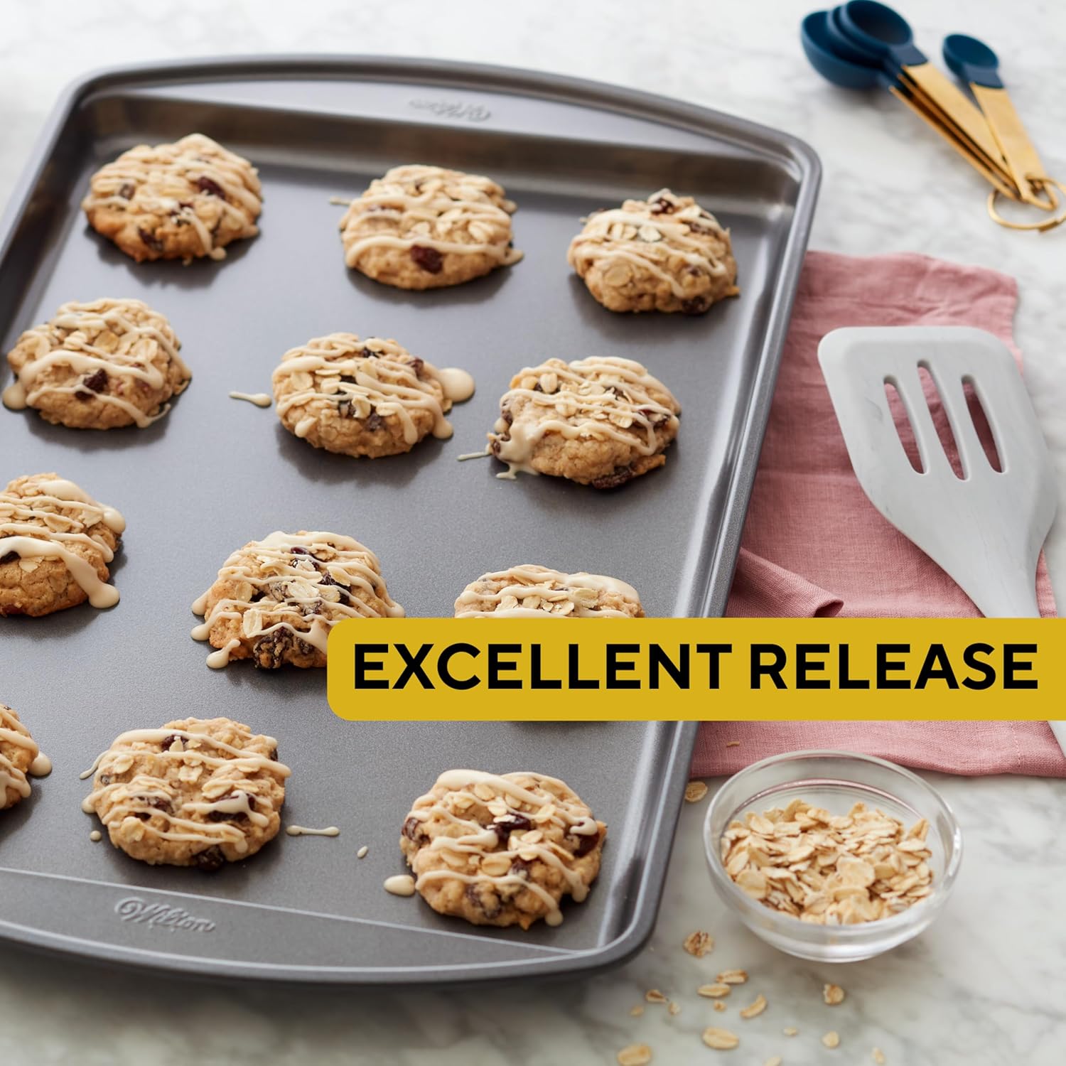 Wilton Perfect Results Nonstick Cookie Baking Sheets Set - 15 x 10 in, 2-Piece Steel Bakeware, Scratch-Resistant & Dishwasher Safe