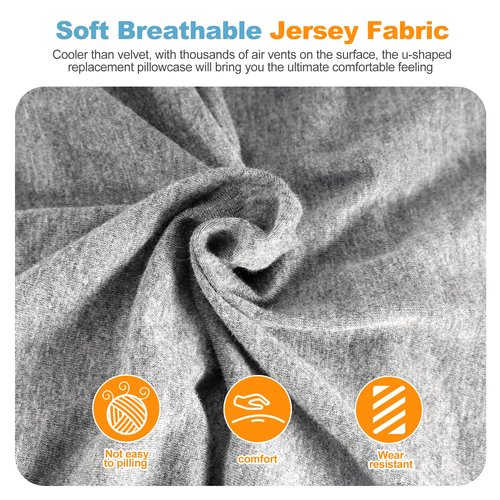 Runhike 57 Inch U Shaped Removable Pregnancy Pillow Cover Compatible with Momcozy,Soft and Breathable,Cooling Polyester Pregnancy Pillow Case Replacement Fits 55/57 Inch