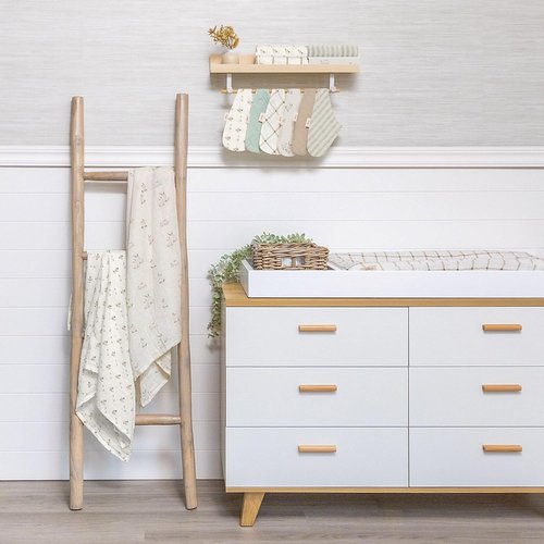 Crane Baby Organic Cotton Crib Sheet - Soft, Breathable, Gender Neutral Bunny Design