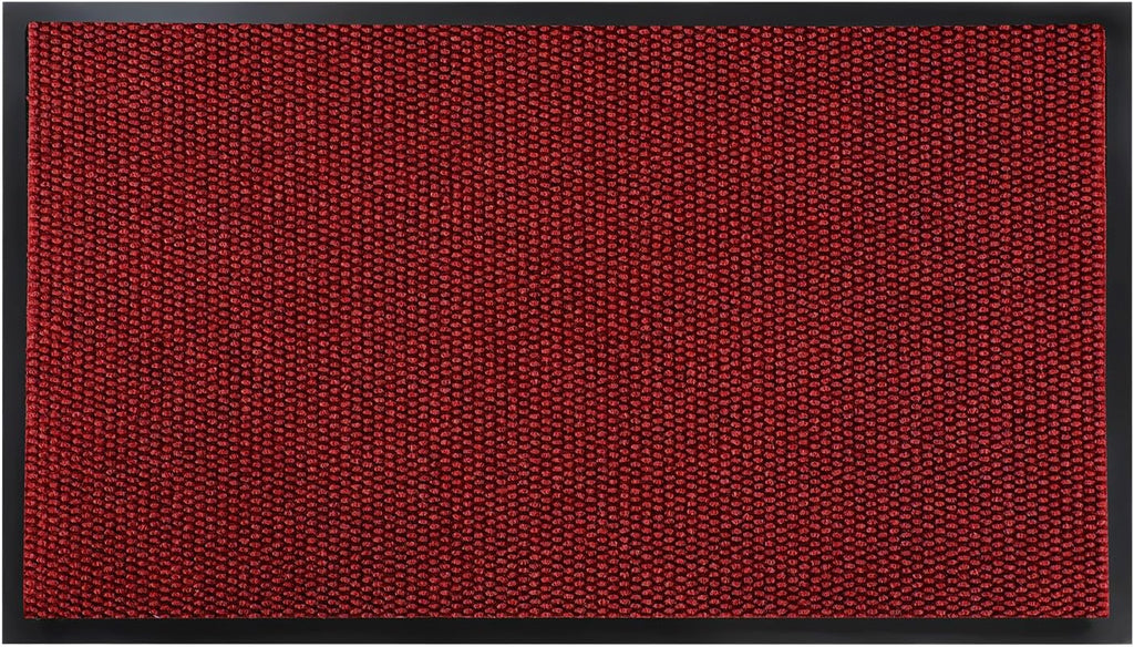Yimobra Doormat - 100% Waterproof All-Weather Entrance Mat | 36 x 17 Inches, Stain & Fade Resistant, Black Red