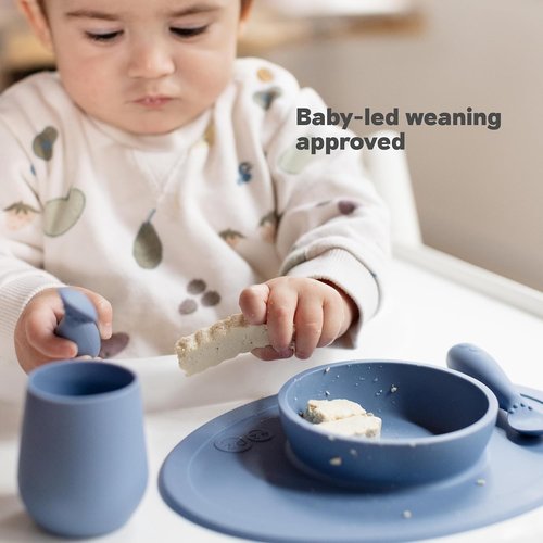 ezpz Tiny Bowl - Sage Silicone Suction Bowl for Infants | Fits All Highchair Trays - Perfect for Baby-Led Weaning