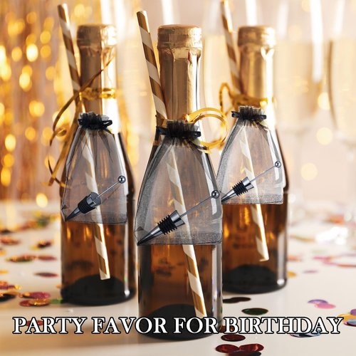 Kosiz 40 Pcs DIY Beadable Wine Stopper Bulk Include 20 Decorative Beaded Wine Bottle Topper 20 Organza Bags Reusable Saver for Beverage Wedding Valentines Gifts Holiday Favors Bar