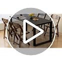 Set of 4 Wooden Folding Chairs with Padded Seats, Fruit Wood Finish
