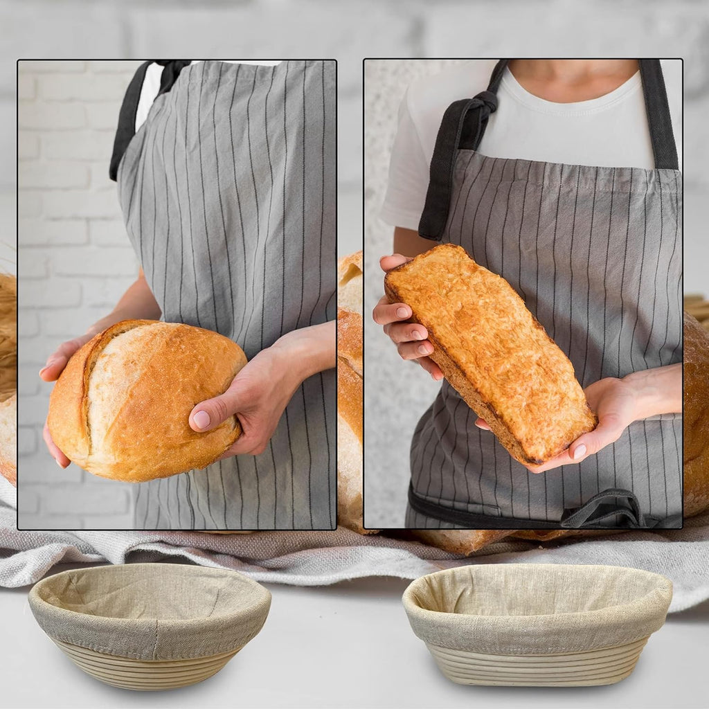 Skiennix 9-Inch Round Bread Banneton Proofing Basket Set - Perfect for Sourdough & Artisanal Baking | 2 Pack