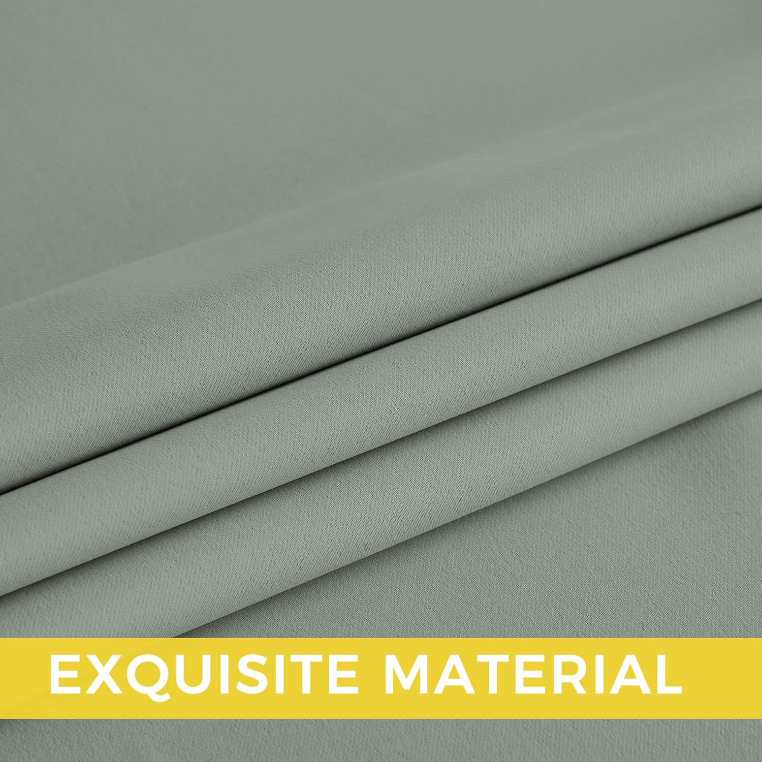 NICETOWN Room Darkening Curtains - Elegant Sage Green Drapery Panels, 52"W x 102"L