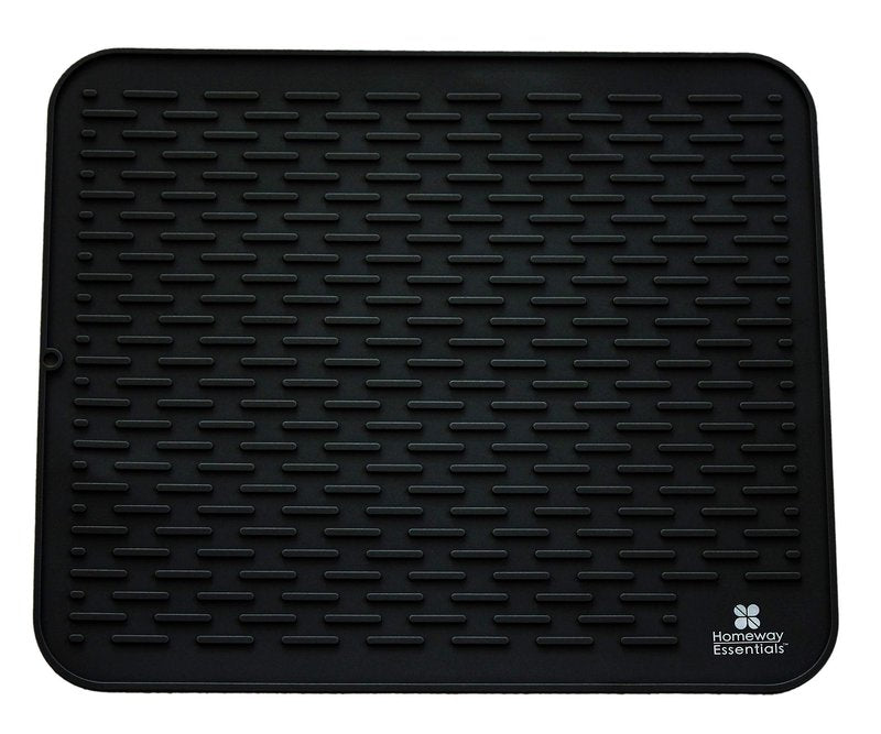 Silicone Dish Drying Mat - 21 x 18 - Extra Large Counter Top Dish Draining Sink Mat, Large Silicone Trivet (EXTRA LARGE, GREY)