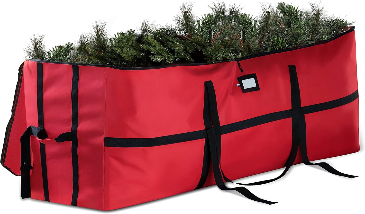ZOBER Christmas Tree Storage Bag - Fits 9 Ft Trees - Durable 600D Oxford Fabric - Red with Strong Straps