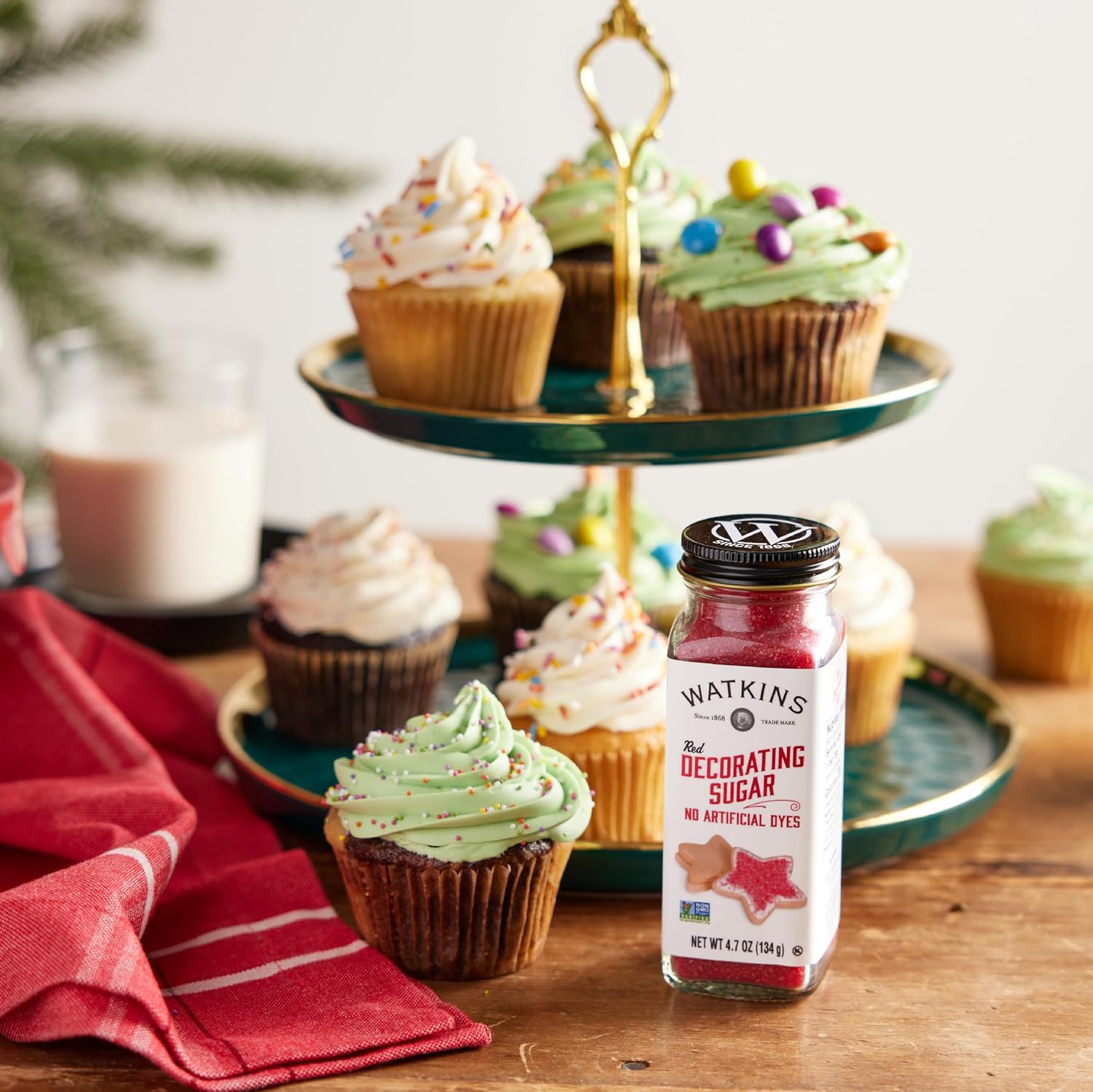 Watkins Red Decorating Sugar - Non-GMO, Kosher, No Artificial Dyes | 4.7 Ounce Jar