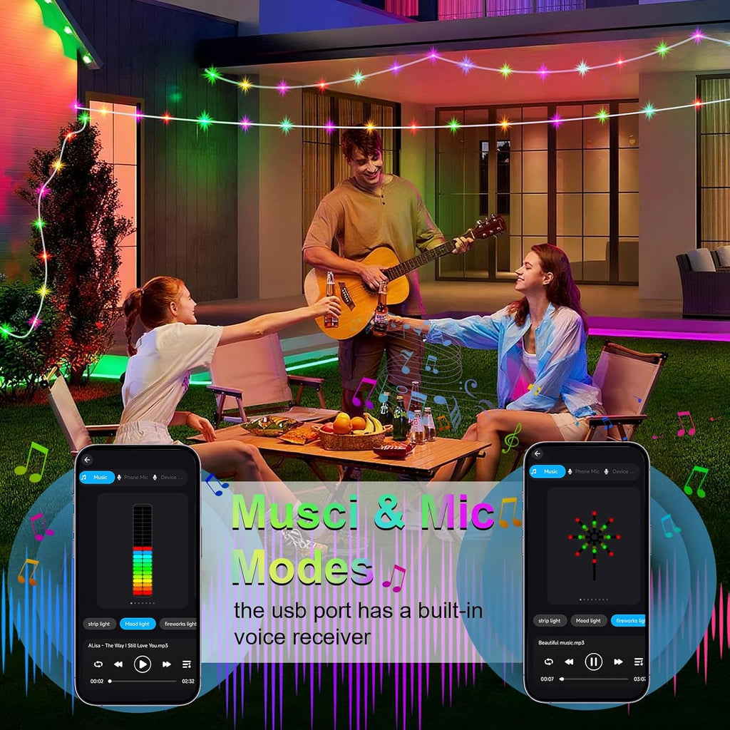 Skiennix USB Christmas Fairy String Lights - 16ft 50 LED Color Changing | APP Controlled & Remote Timer, Waterproof RGB Twinkle Lights for Indoor Parties & Weddings