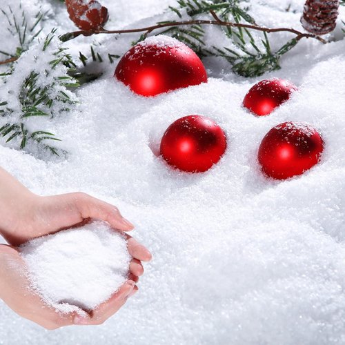 Kasyat Artificial Snow Powder | Christmas Decoration Filler | 600g White Snowflakes