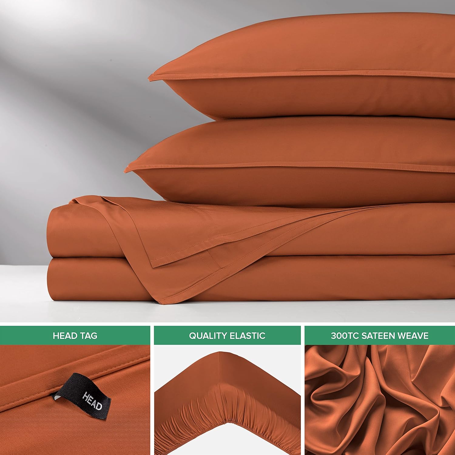 Pure Bamboo Twin Sheets - Luxuriously Soft & Cooling 100% Organic Viscose Bed Sheet Set | Terracotta Color