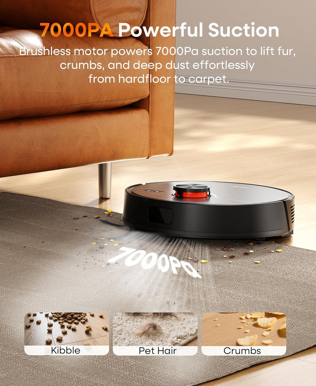 Skiennix Robot Vacuum and Mop Combo - Self-Emptying, 7000Pa Suction, 180 Min Runtime, Home Mapping, App/Alexa Control