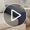 Sofa Arm Covers - Large Light Coffee Stretchy Armrest Protectors (Set of 2)