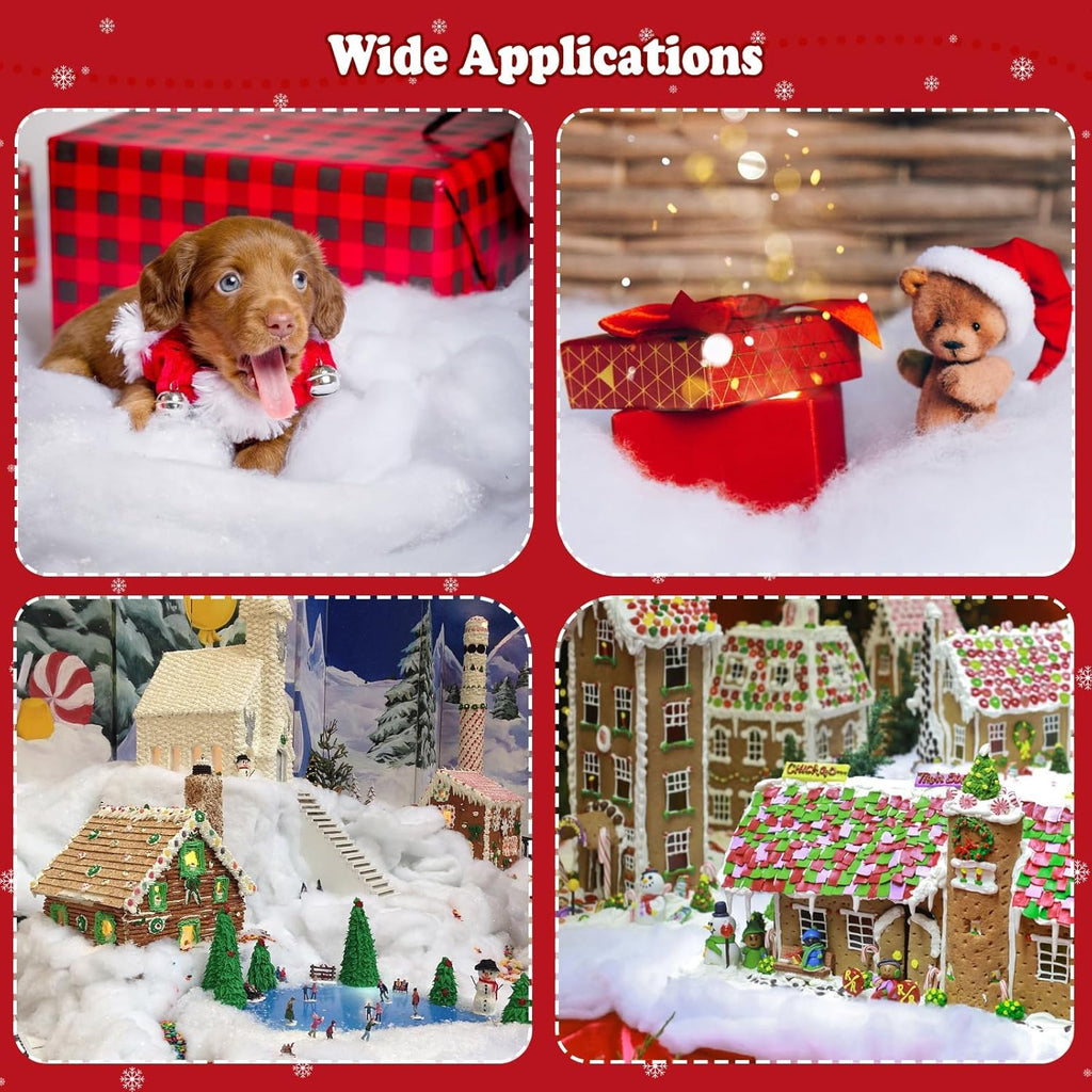 Skiennix Christmas Snow Blanket - Fluffy Faux Snow Roll for Holiday Decor | 4.9x1.3ft White Backdrop