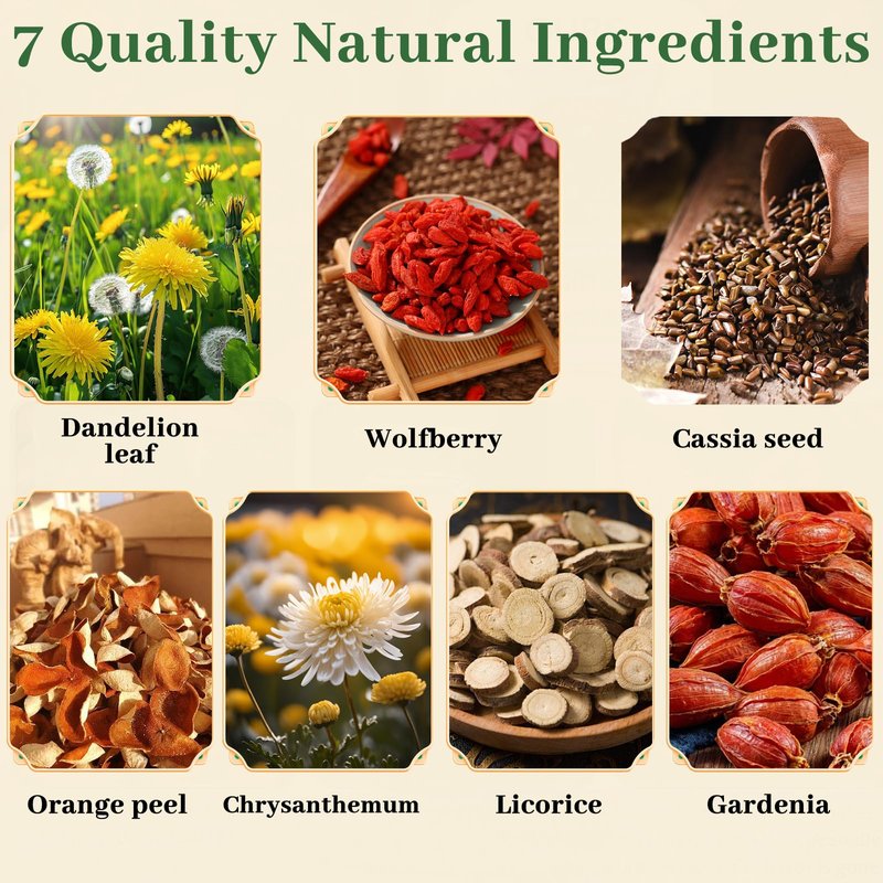Liver & Kidney Detox Tea - Dandelion Wolfberry Tea, 7 Herbal Ingredients Blend, Goji Berry Chrysanthemum Chinese Cassia Seed Kidney Cleanse (2)