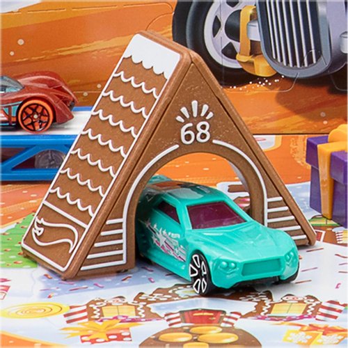 Hot Wheels Advent Calendar - 10 Toy Cars & Winter Accessories | 1:64 Scale Vehicles & Clips