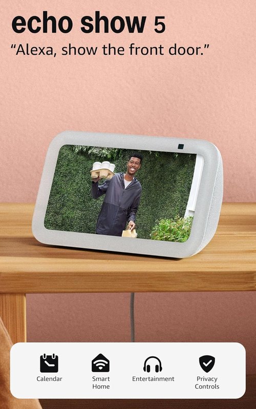 Echo Show 5 (3rd Gen) - Smart Display with Adjustable Stand & USB-C Charging Port | Charcoal