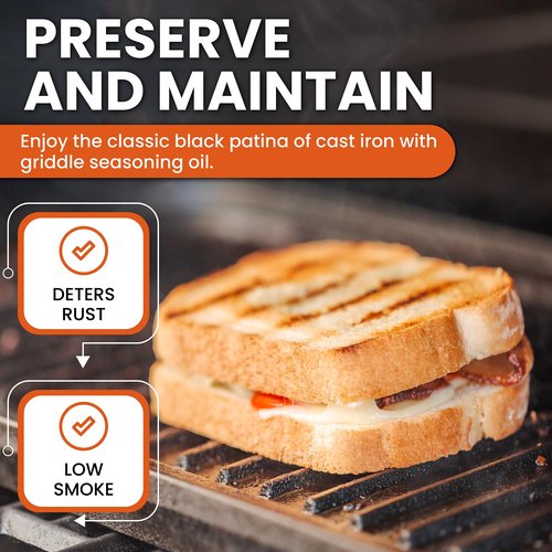 Heritage Products Griddle Seasoning Oil - Low-Smoke, Hi Temp All-Natural Cast Iron Griddle Conditioner for Dutch Oven, Camp Grill and Skillet Cleans, Protects Cast Iron Cookware with Avocado Oil
