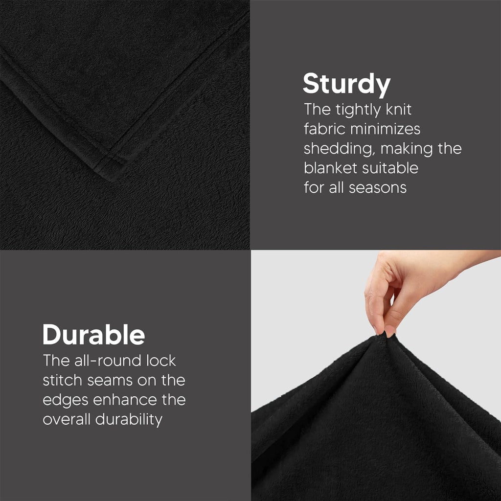 Utopia Bedding Fleece Blanket - Full Size Luxury Soft Black Microfiber | 300GSM Anti-Static (90x84 Inch)