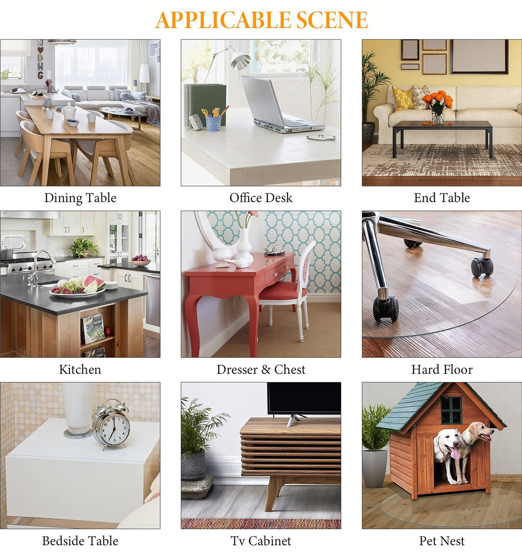 Deep Dream 1.5mm Clear Desk Cover Protector, 24×48 Inch Clear Desk Cover, Rectangular Vinyl Desk Pad, PVC Plastic Table Cover for Office, Dresser, Night Stand, Computer & Writing Desk Tabletop