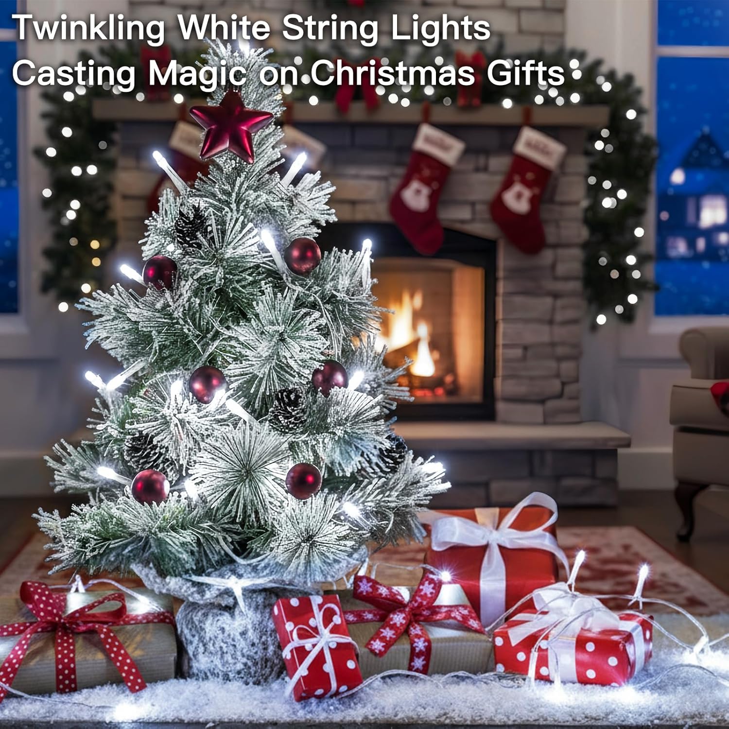 Suddus 33ft White String Lights - 100 LED Twinkle Lights with Timer | 12 Modes for Indoor/Outdoor Decor