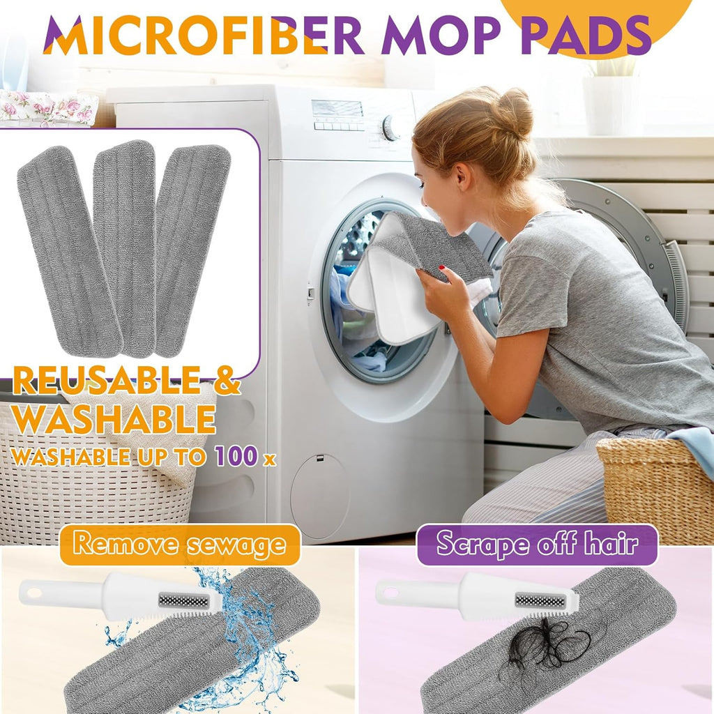Skiennix Spray Mop - Microfiber Floor Cleaner with Washable Pads & 800ml Refillable Bottle | Ideal for Hardwood, Laminate & Vinyl