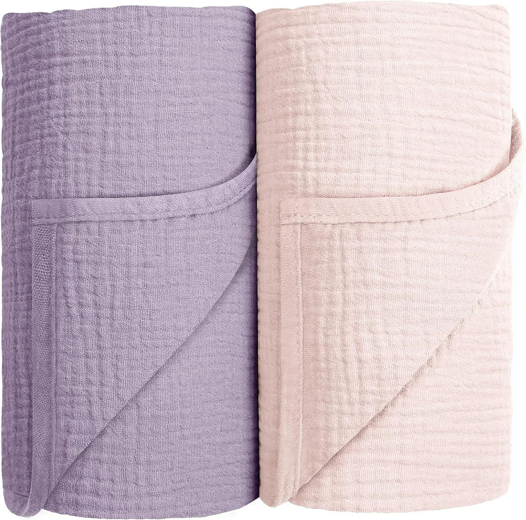 Susurration Muslin Receiving Blanket - 100% Cotton Soft Swaddle for Newborns | 38x40 Inch (Pink)