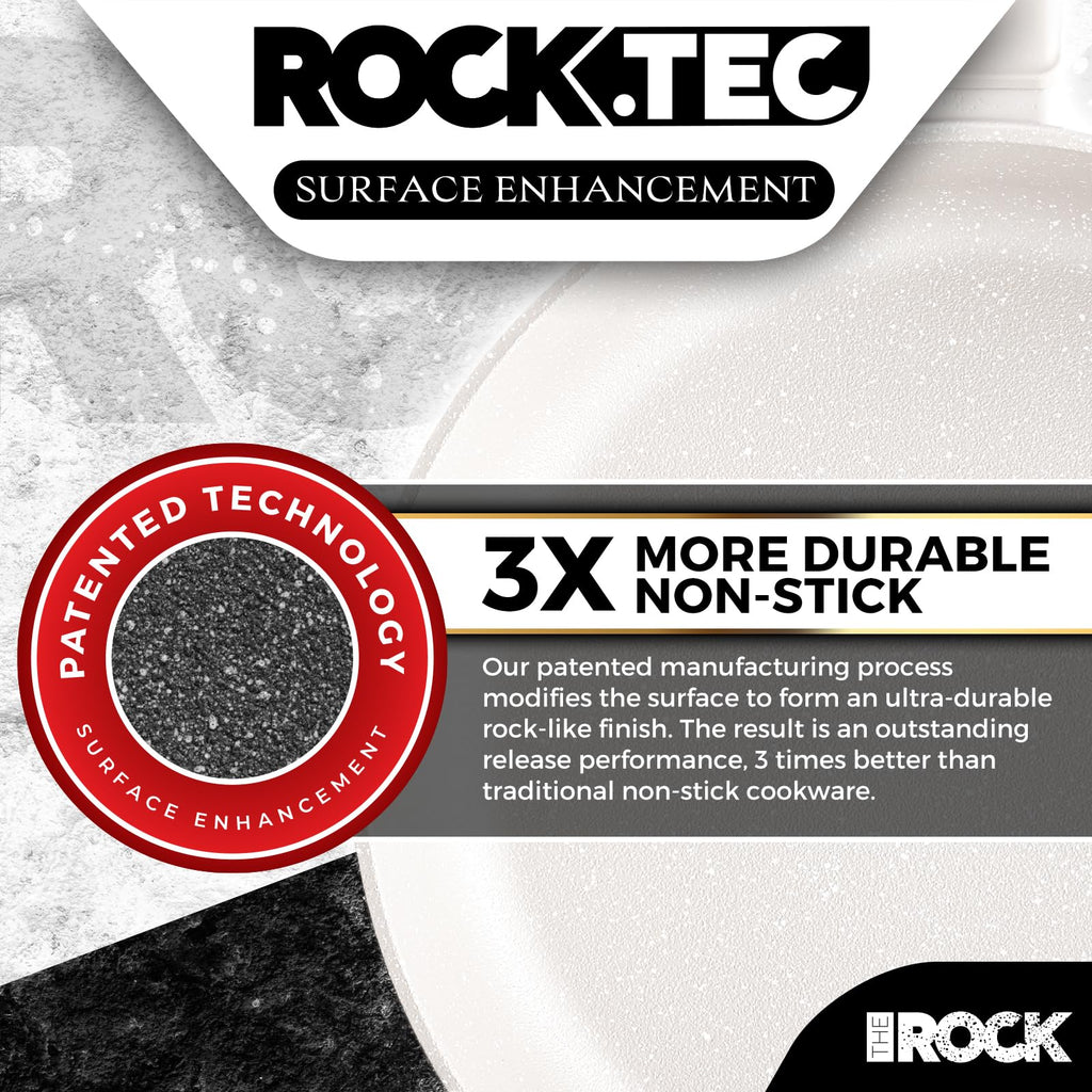 THE ROCK SOHO 9.5-Inch Ceramic Non Stick Frying Pan – Nothing Sticks, Never Warps, Lasts Longer, Non Toxic Skillet with Heat-Resistant Handle, PTFE PFOA & PFAS Free, Oven & Dishwasher Safe, Cream