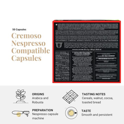 Caffe Vergnano 1882 Espresso Capsules - Medium Roast Arabica Robusta for Nespresso Machines | 50 Count