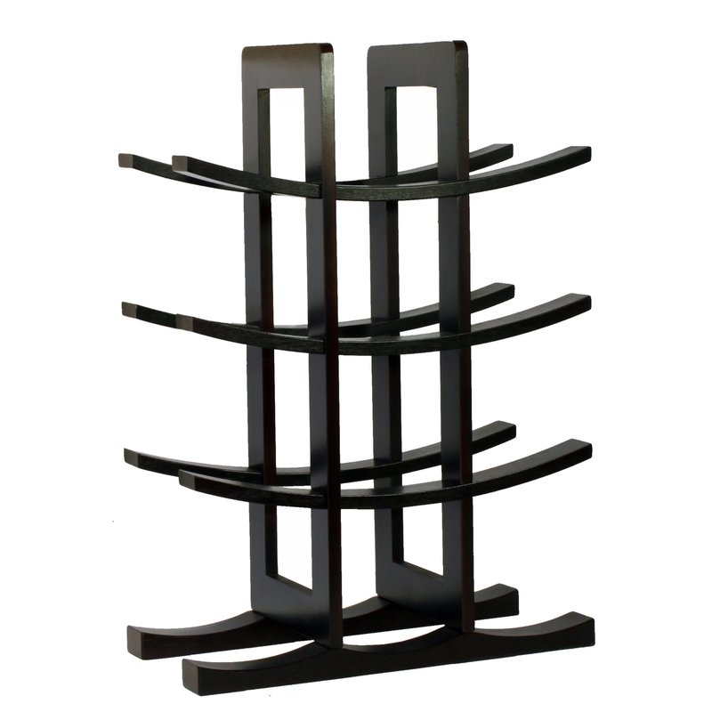 Oceanstar WR1132 12-Bottle Bamboo Wine Rack, Dark Espresso