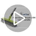 Floor Scrub Brush with 57" Long Handle & Squeegee - 2-in-1 Deck Scrubber