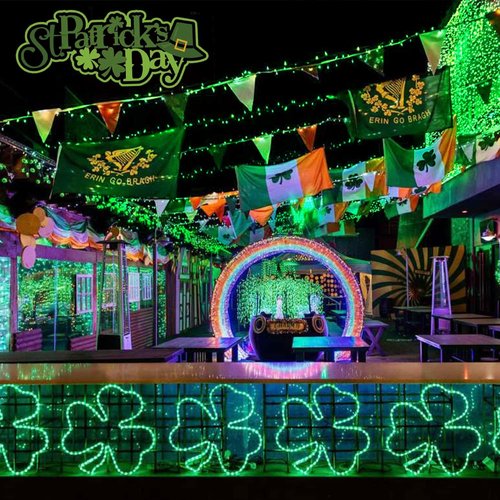 JMEXSUSS Green Battery Operated String Lights - 200 LED Waterproof 66ft Rope Lights with Remote for St. Patrick's Day Decor