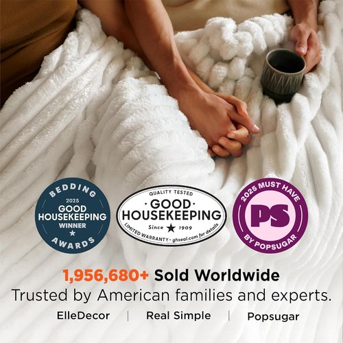 Bedsure GentleSoft White Throw Blanket - Cozy Fleece Summer Throw for Home Decor, 50x60 Inches