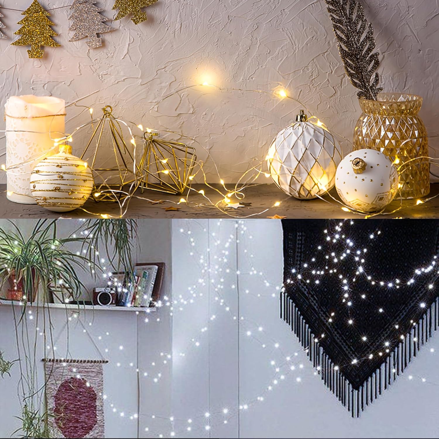 WATERGLIDE 12 Pack Mini String Lights - 20 LED Battery Operated Fairy Lights | Waterproof Silver Wire for Wedding & Party Decor