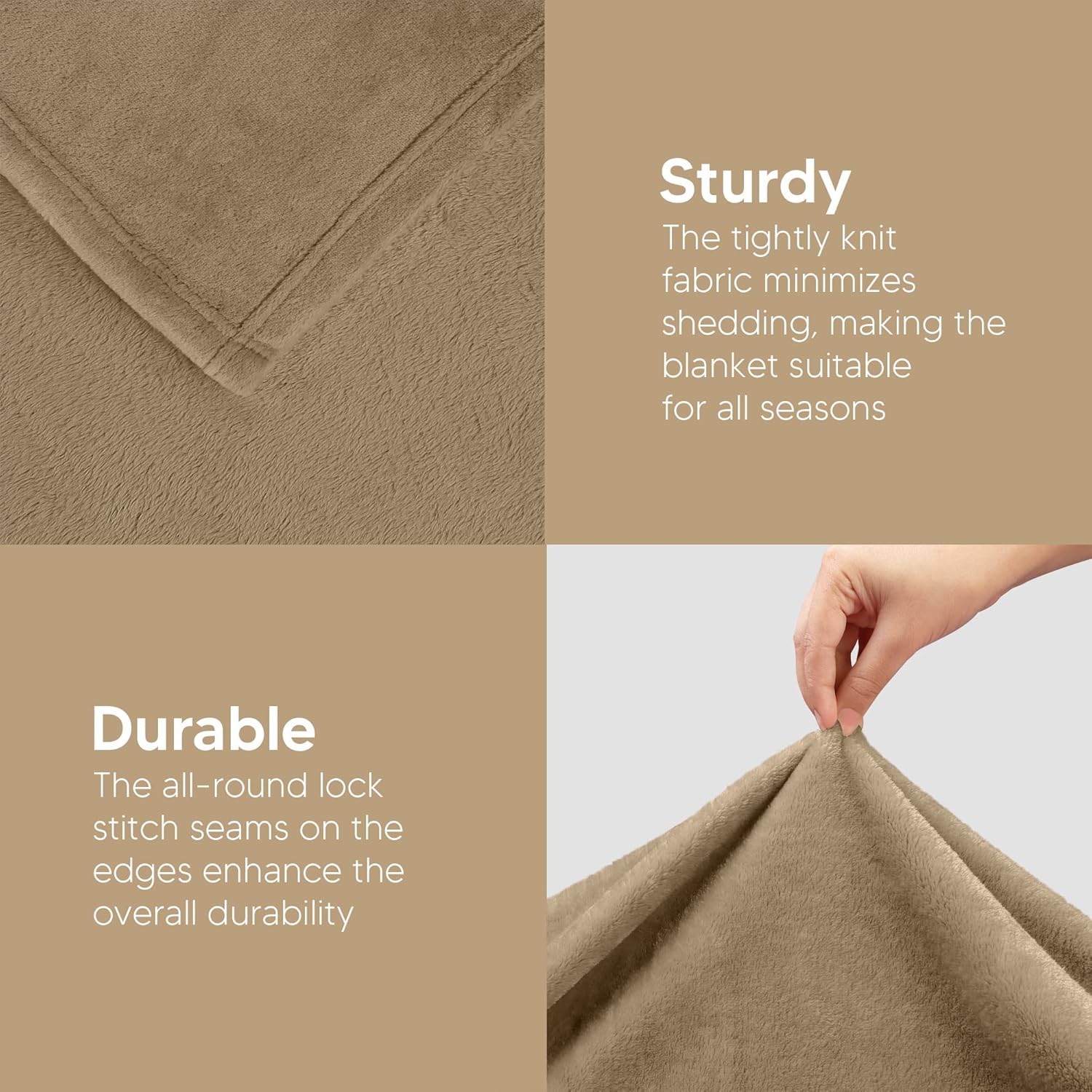 Utopia Bedding Fleece Blanket - Luxury Soft Microfiber Throw in Camel | Anti-Static, 50x60 Inch