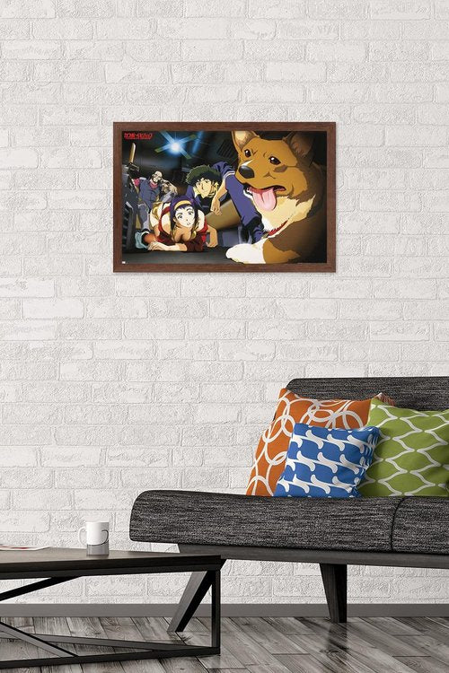 Cowboy Bebop - Group Wall Poster, 22.4L" x 14.7W", Mahogany Framed Version