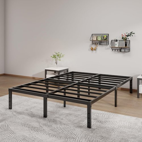 LUMUNANCE Full Size Metal Bed Frame - 14 Inch Heavy-Duty Platform with Underbed Storage, Easy Assembly