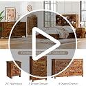 4-Piece Farmhouse Bedroom Furniture Set with Dressers and Charging Nightstands