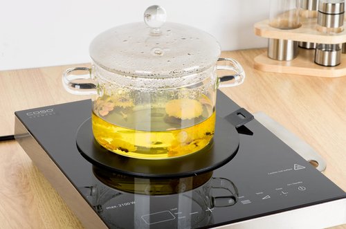 CozyKit 5.5inch Heat Diffuser Stainless Steel Induction Adapter Plate Removable Handle Coffee Milk Cookware Induction Hob Heat Cooking Diffuser for Electric Stove