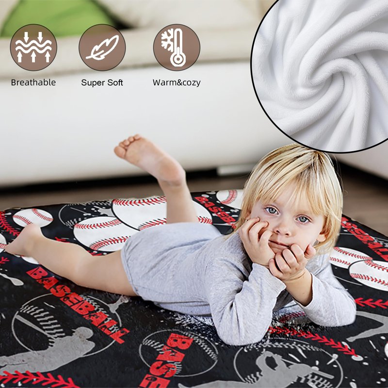 Soft Football Blanket for Boys Men, Room Decor Bedding 50x60 in