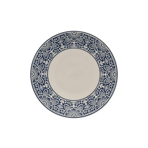 Fortessa Havana Vitrified China Coupe Rimless Plate 4 Pack, Blue, Dinner Plate, 10.75 Inche