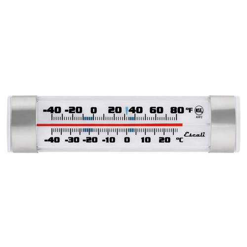 Escali AHF2 Shatter Proof Glass Refrigerator Freezer Thermometer with Suction Cups, Safe Temperature Indications, Fridge and Freezer Temperature Zones NSF Certified